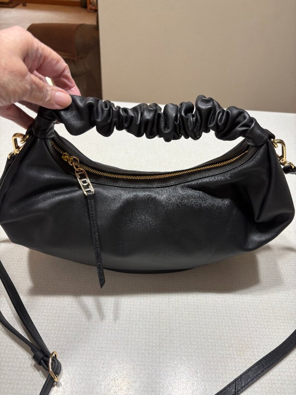 NWOT Black Monroe LDT Leather Satchel/Crossbody